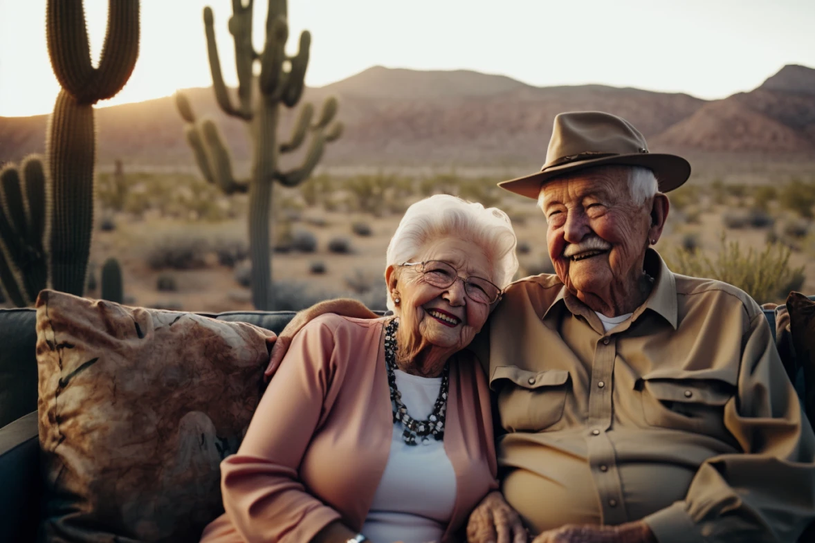 Elderly couple receiving home care in Arizona, understanding what home care costs